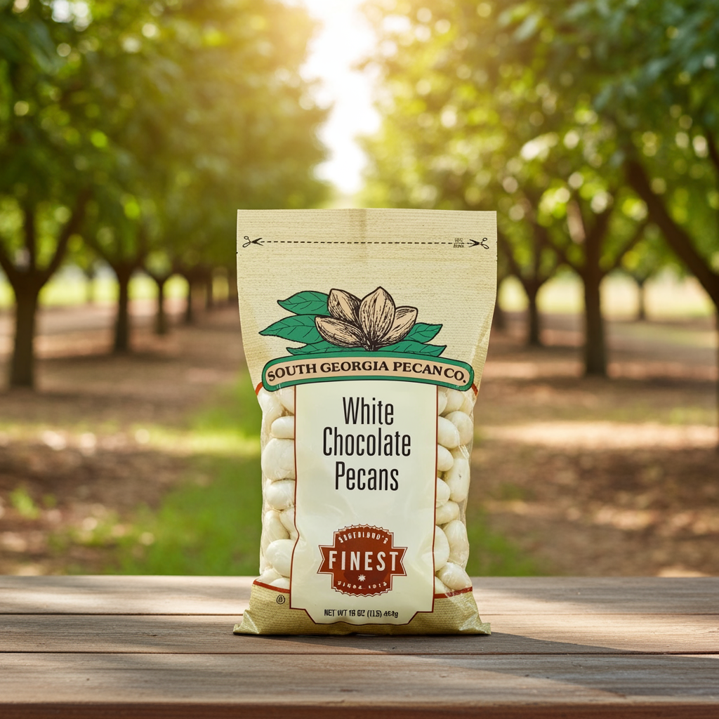 White Chocolate Pecan Halves 1 Bag South Georgia Pecan Gift Shop white-chocolate-pecan-halves-1-bag-south-georgia-pecan-gift-shop